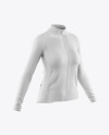 Women’s Full-Zip Cycling Jersey With Long Sleeve Mockup - Half Side View