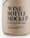 Wine Bottle in Kraft Paper Wrap w/ Label Mockup