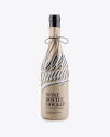 Wine Bottle in Kraft Paper Wrap Mockup