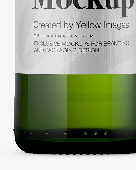 250ml Green Glass Bottle w/ Beer Mockup