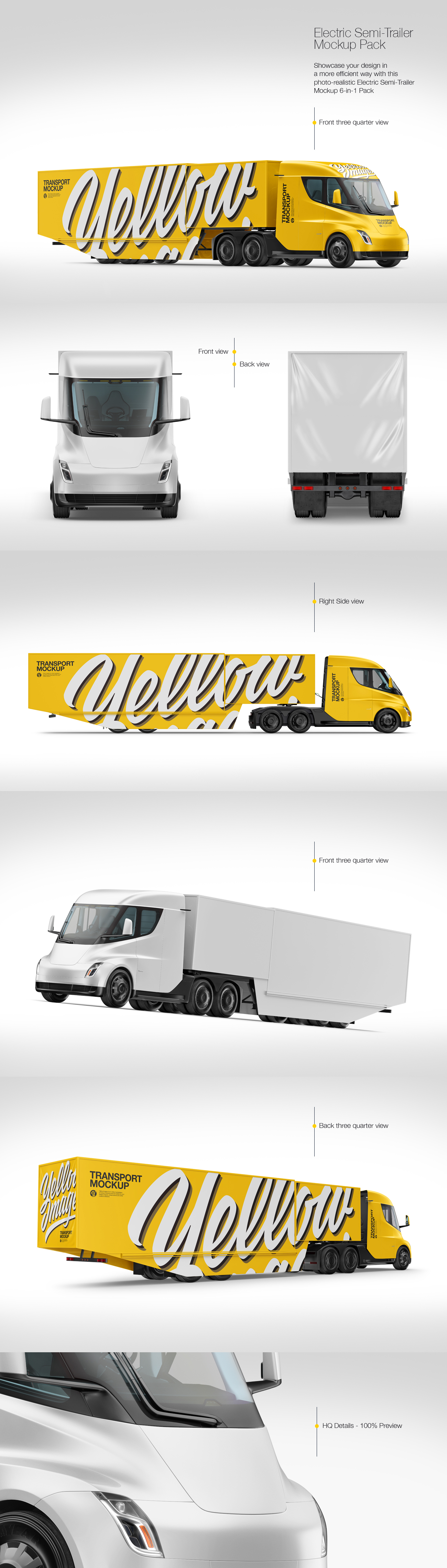 Electric Semi-Trailer Mockup Pack Electric Semi-Trailer Mockup Pack