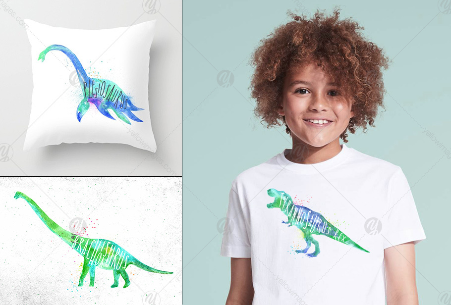 Watercolor Dinosaurs Watercolor Dinosaurs