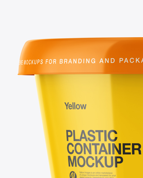 Glossy Plastic Container Mockup