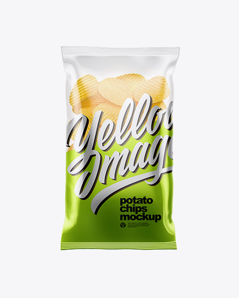 Clear Plastic Bag With Corrugated Potato Chips Mockup