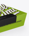 Paper Box Mockup - Half Side View (High-Angle Shot)