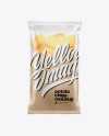 Matte Plastic Bag With Potato Chips Mockup