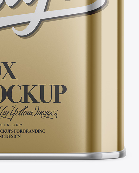 Metallic Tea Box Mockup - Front View