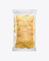 Matte Plastic Bag With Corrugated Potato Chips Mockup