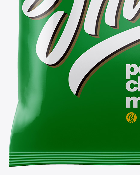 Matte Plastic Bag With Corrugated Potato Chips Mockup