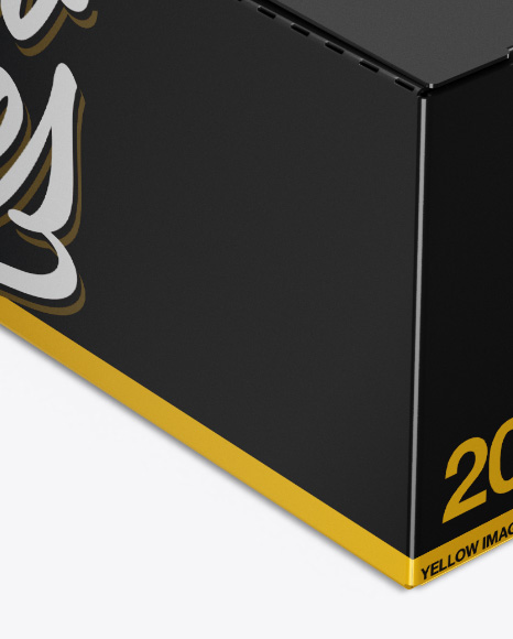 20 Snack Bars Closed Box Mockup - Half-Side View (High-Angle Shot)