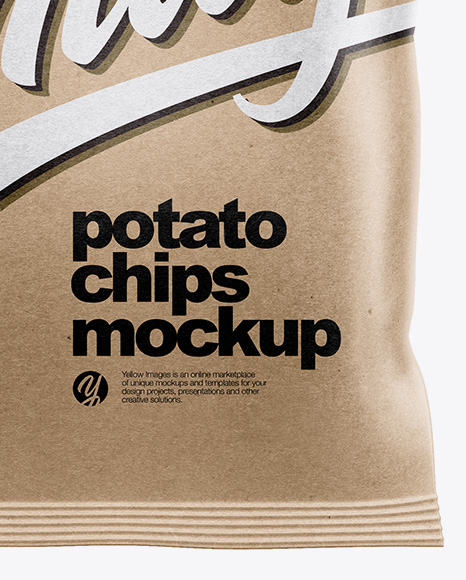 Frosted Plastic Bag With Potato Chips Mockup   Free Download Images