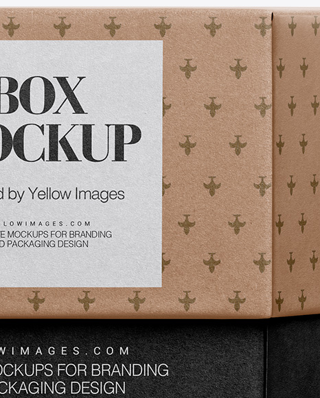 Kraft Box Mockup - Front View Kraft Box Mockup - Front View