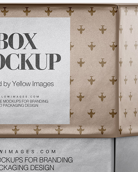 Metallic Box Mockup - Front View