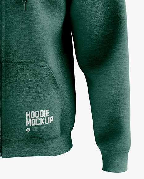 Men’s Heather Full-Zip Hoodie mockup (Front View)