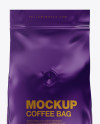 Glossy Coffee Bag with Valve Mockup - Front View