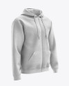 Men’s Heather Full-Zip Hoodie mockup (Right Half Side View)