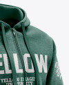 Men’s Heather Full-Zip Hoodie mockup (Right Half Side View)