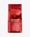 Matte Metallic Coffee Bag with Valve Mockup - Front View