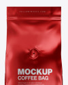 Matte Metallic Coffee Bag with Valve Mockup - Front View