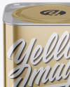 Metallic Tea Box Mockup - Front View (High-Angle Shot)