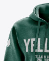 Men’s Heather Full-Zip Hoodie mockup (Half Side View)