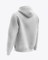 Men’s Heather Full-Zip Hoodie mockup (Back Half Side View)