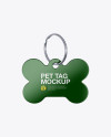 Glossy Pet Tag Mockup - Front View