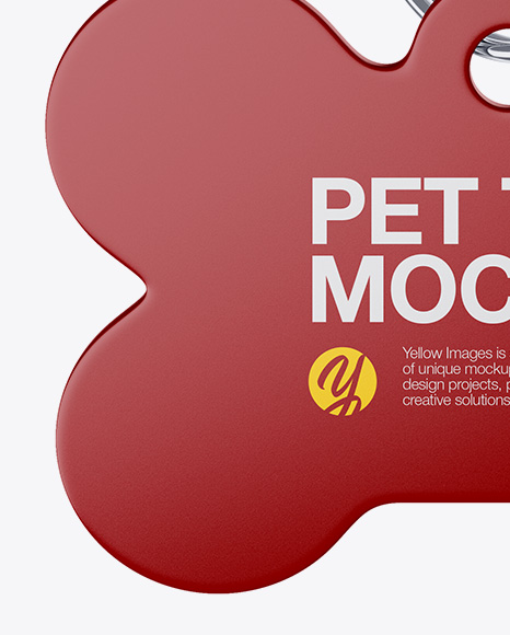 Matte Pet Tag Mockup - Front View