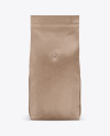 Kraft Coffee Bag with Valve Mockup - Front View