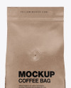 Kraft Coffee Bag with Valve Mockup - Front View