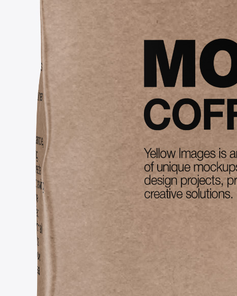 Kraft Coffee Bag with Valve Mockup - Front View