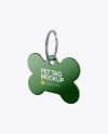 Glossy Pet Tag Mockup - Half Side View