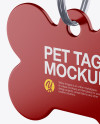 Matte Pet Tag Mockup - Half Side View