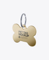 Metallic Pet Tag Mockup - Half Side View