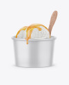 Paper Ice Cream Cup Mockup - Front View (High-Angle Shot)