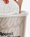 Paper Ice Cream Cup Mockup - Front View (High-Angle Shot)