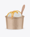 Kraft Ice Cream Cup Mockup - Front View (High-Angle Shot)