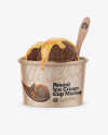 Kraft Ice Cream Cup Mockup - Front View (High-Angle Shot)