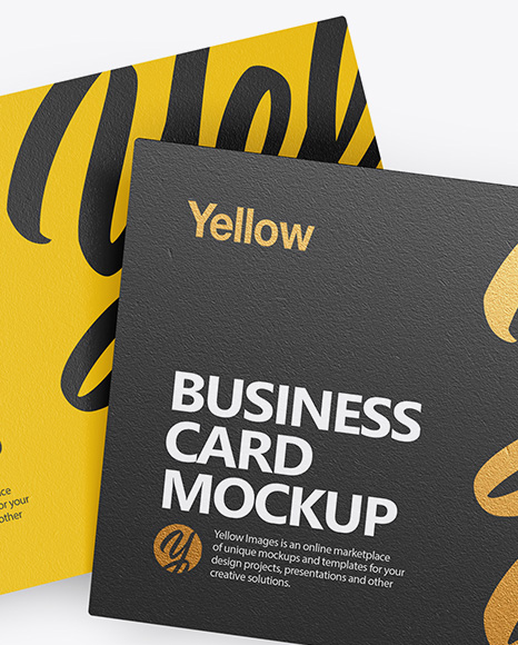 Two Textured Business Cards Mockup - Front View