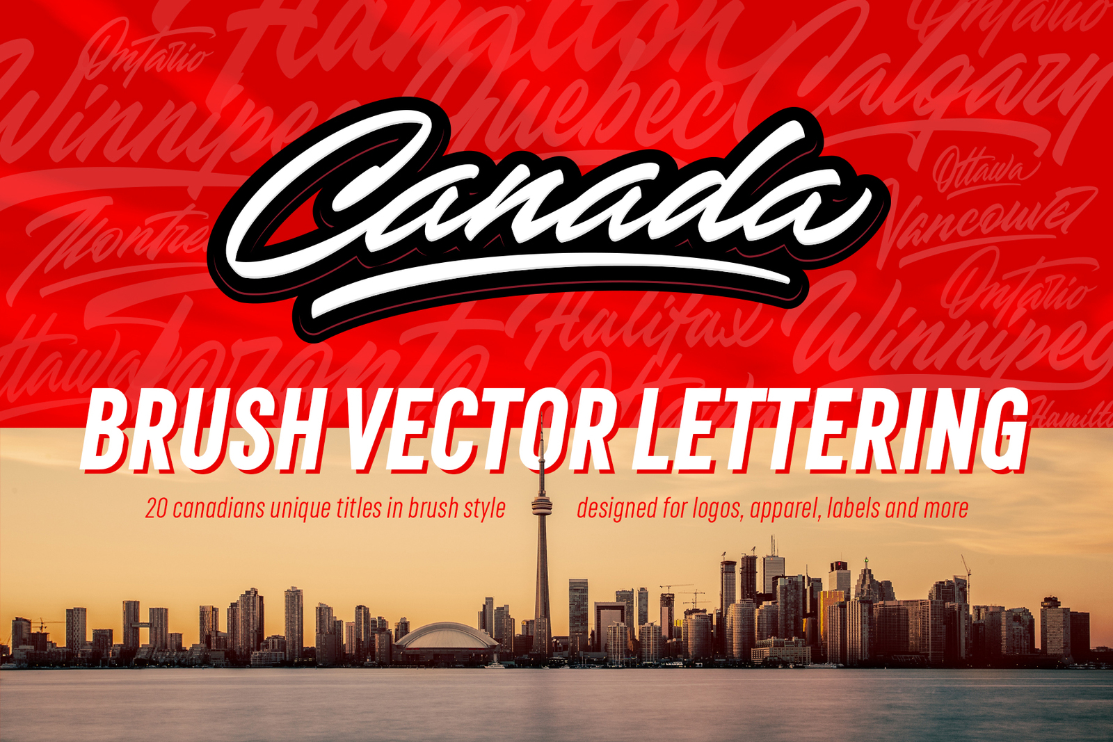 Canada vector lettering set