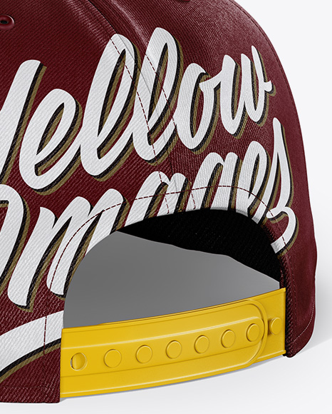 Snapback Cap Mockup - Back Half Side View