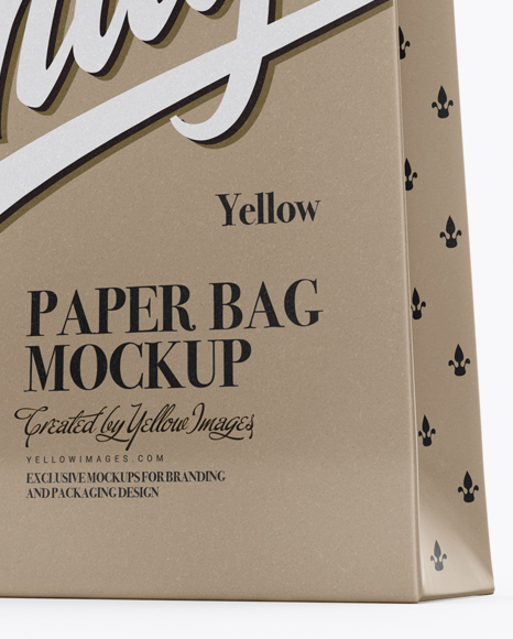 Kraft Bag Mockup - Half Side View