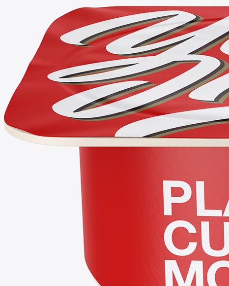 Matte Yogurt Cup Mockup - Front View (High-Angle Shot)