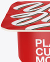 Matte Yogurt Cup Mockup - Front View (High-Angle Shot)