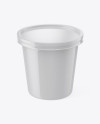 Glossy Sour Cream Cup Mockup - Front View (High-Angle Shot)