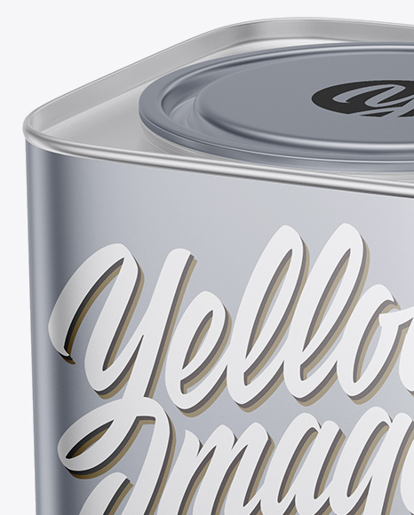 Matte Metallic Tea Box Mockup - Half Side View (High-Angle Shot)