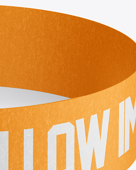 Paper Wristband Mockup - Front View (High Angle Shot)