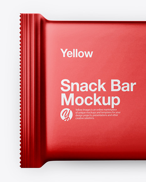 Metallic Snack Bar Mockup - Top View