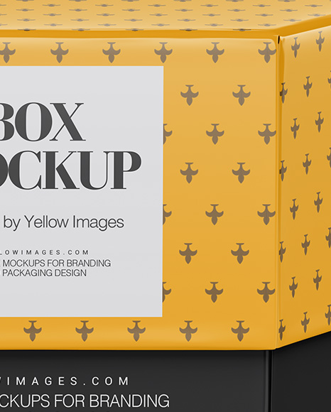 Glossy Box Mockup - Front View (High-Angle Shot)