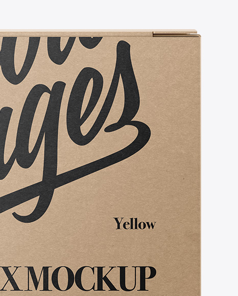 Kraft Paper Box Mockup - Front View